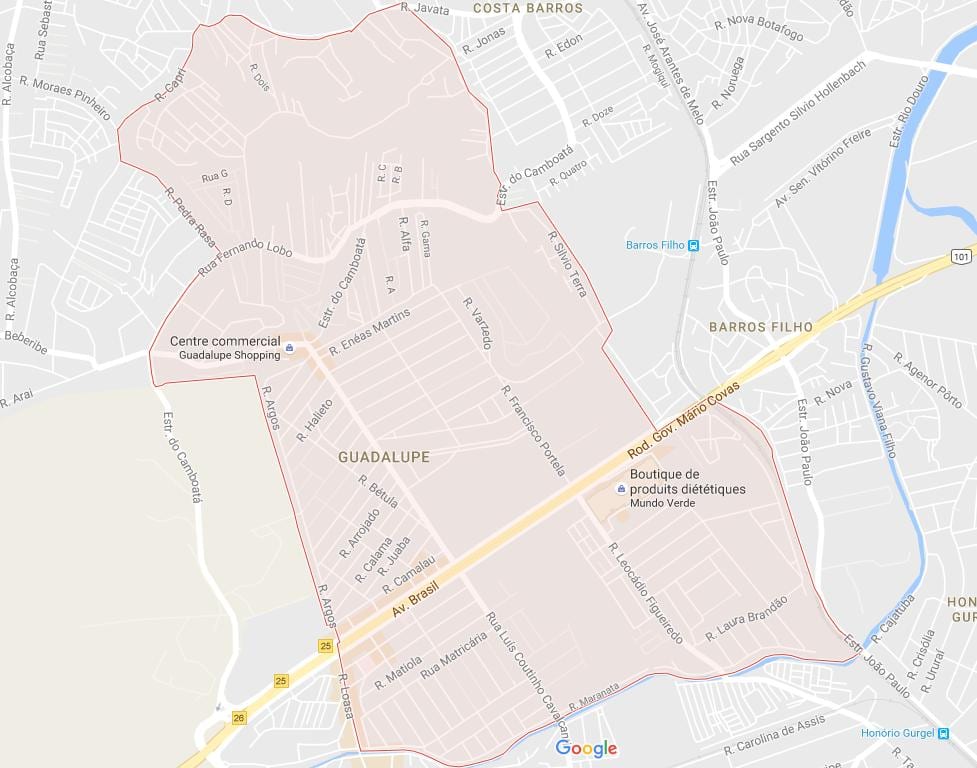 Map of Guadalupe